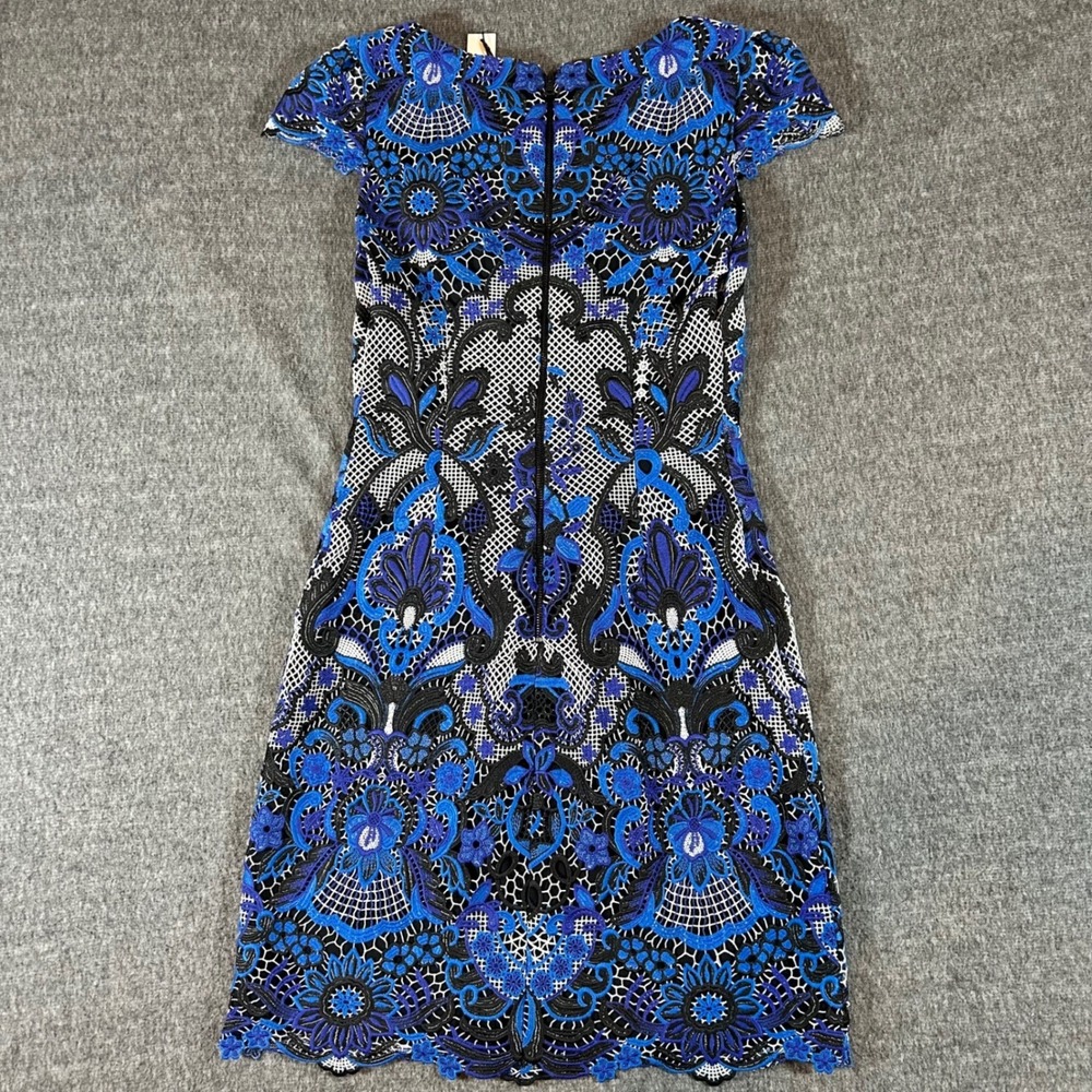 Alice + Olivia‎ Blue Embroidered Lace Nakia Mini Dress Womens 2 NEW $440 - Picture 4 of 6
